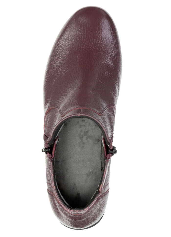 ELENA EDEN, gevoerde dames enkellaarsjes, winterschoenen, breedte G, met rits BORDEAUX