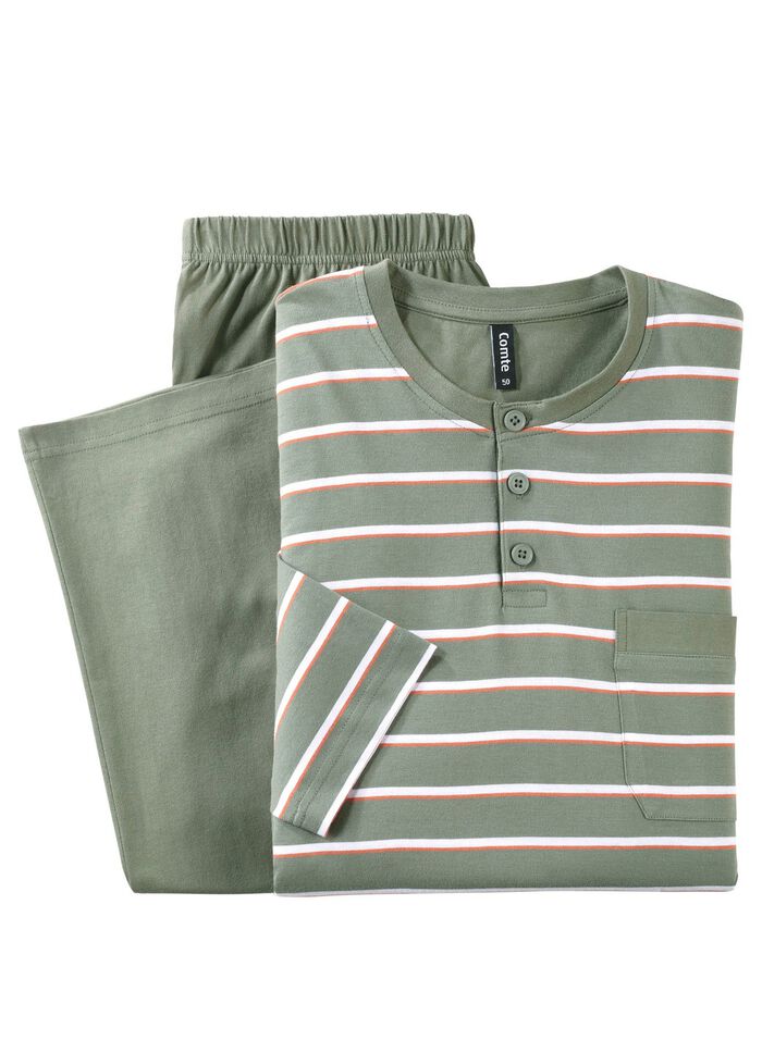 Two-pack pyjama met knoopsluiting en open manchetten 