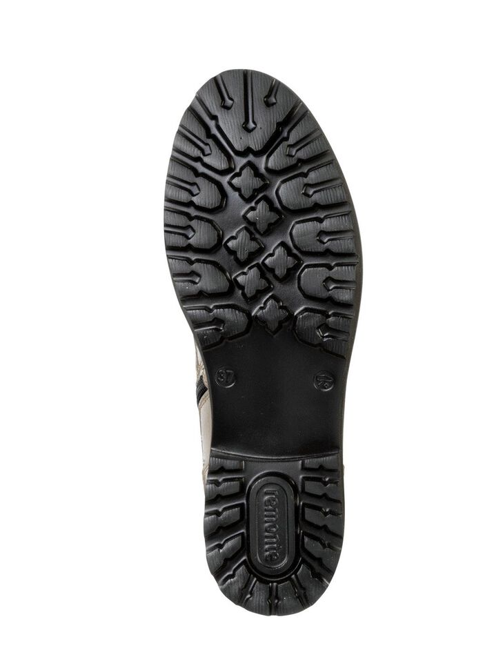 Remonte enkellaarsjes met trendy sierkettingen in veterlook TAUPE