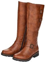 Remonte, gevoerde dameslaarzen, winterschoenen, breedte G, met lamsvacht COGNAC