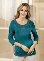 Shirt met 3/4-mouwen in 3 kleuren BENZINE