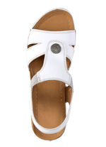 ELENA EDEN sandaal van nappaleer met metalen decoratie WIT