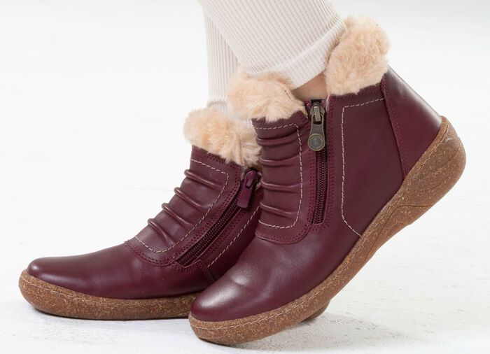 ELENA EDEN, gevoerde dameslaarzen, winterschoenen, breedte G, met uitneembaar voetbed BORDEAUX