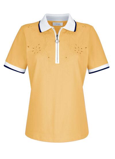 Poloshirt met uitsparingen in 4 kleuren 