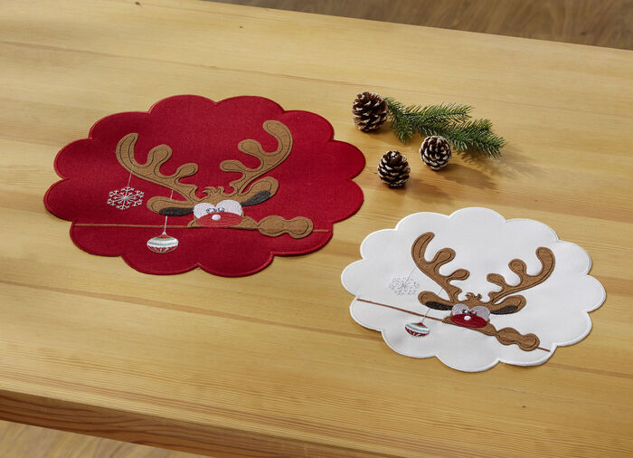 Tafel- en kamerdecoratie met elandmotieven ROOD