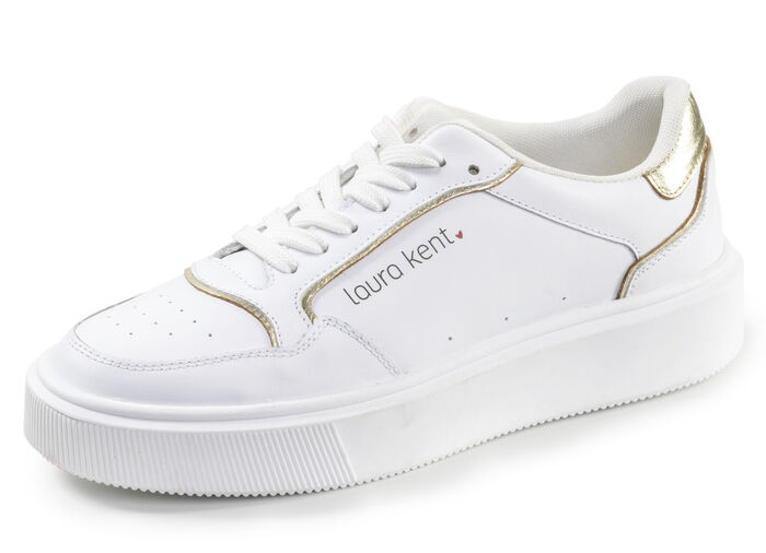 LAURA KENT, trendy damessneakers, breedte H, met uitneembaar voetbed WIT