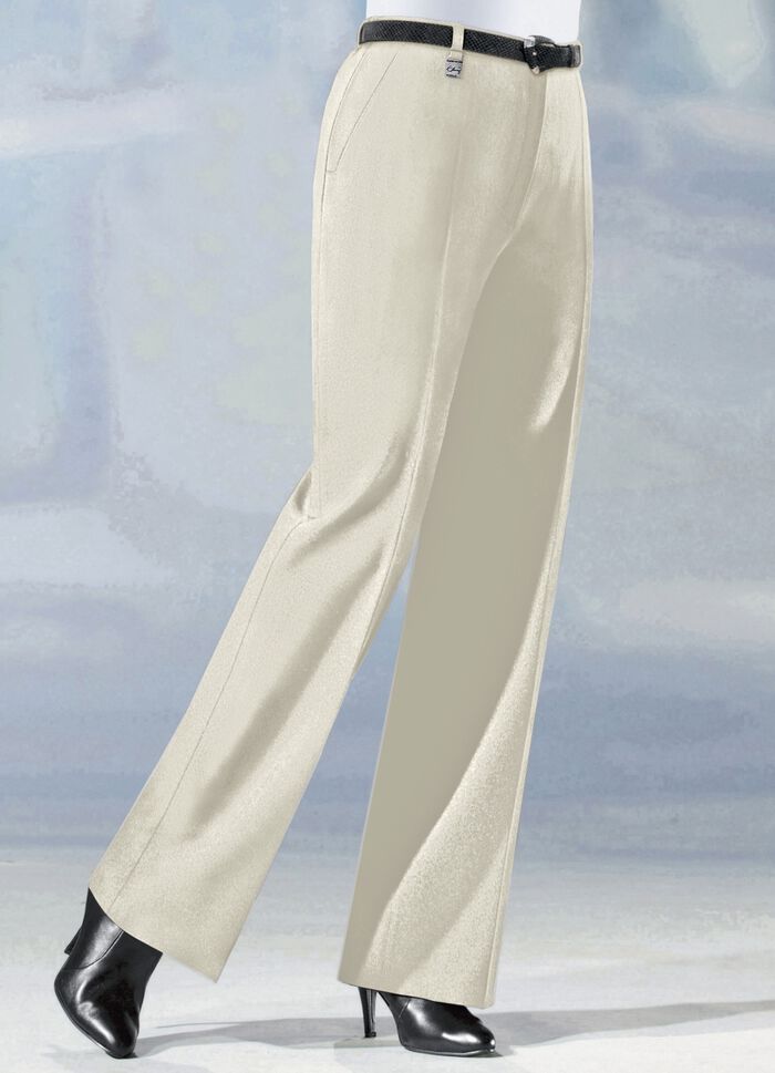 Broek in populaire Marlene-vorm LICHTBEIGE