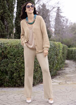 Broek met gestikte bies 