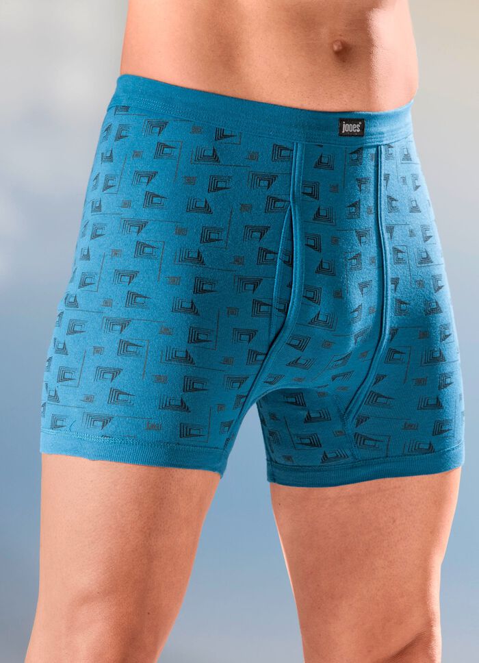 Set van vier onderbroeken van fijne ribstof met all-over patroon 