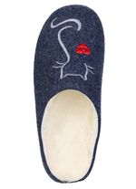 Warme damespantoffels, met wol MARINE