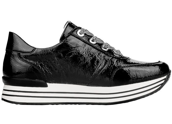Remonte sneakers met effectieve vetersluiting ZWART