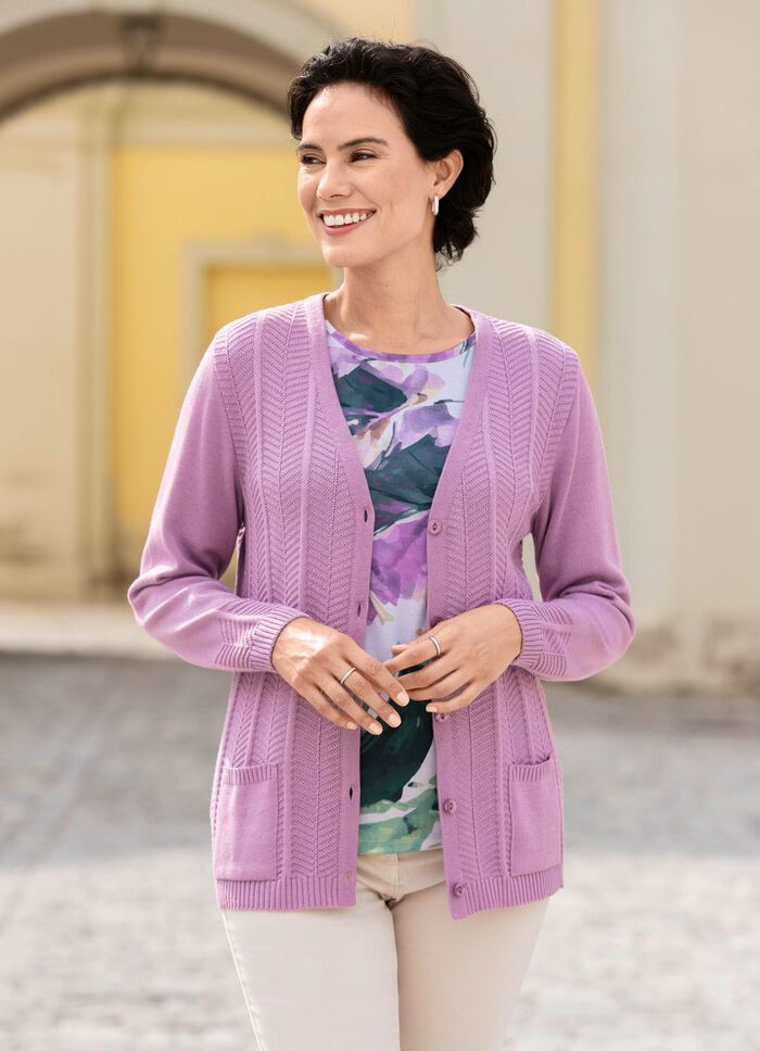 Vest met fijne structuurstrepen 