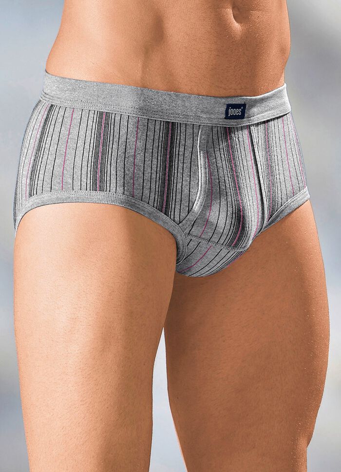 Vijfdelige set boxershorts van fijn geribd katoen met opening 