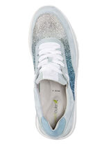 Ranger sneakers met kleurverloop, sprankelende strass steentjes BLEU