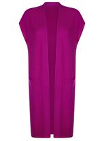 Lang gebreid kasjmier vest CYCLAAM