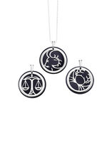 Zodiac hanger met echte agaat in zwart 