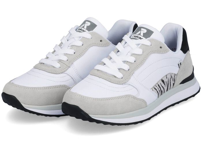 Rieker sneakers met een interessante zebraprint WIT
