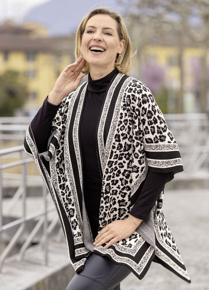 Poncho in jacquardmotief 