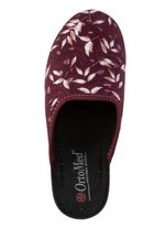 Set van 2 pantoffels van fluweelzacht, bedrukt textielmateriaal 1X BLAUW, 1X BORDEAUXROOD