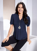 Shirttuniek met pofmouwen MARINE