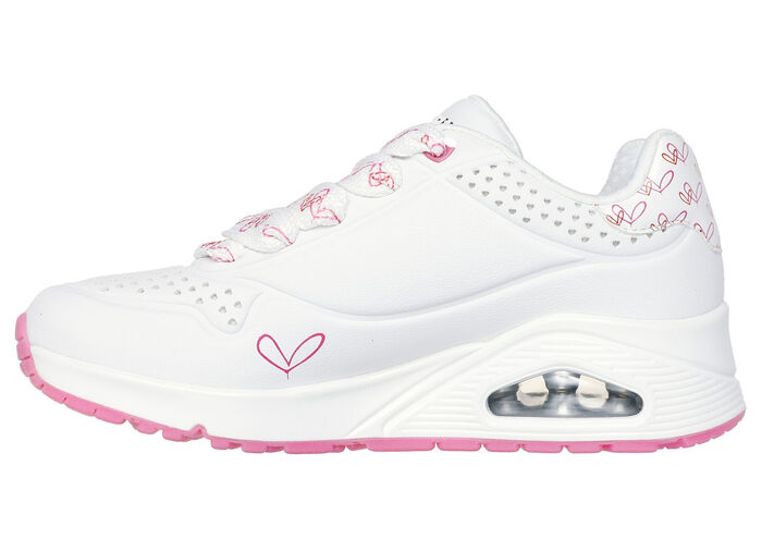 SKECHERS veterschoenen met schattige hartjesprint WEISS-PINK