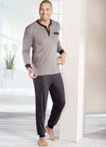 Pyjama met knoopsluiting en manchetten 