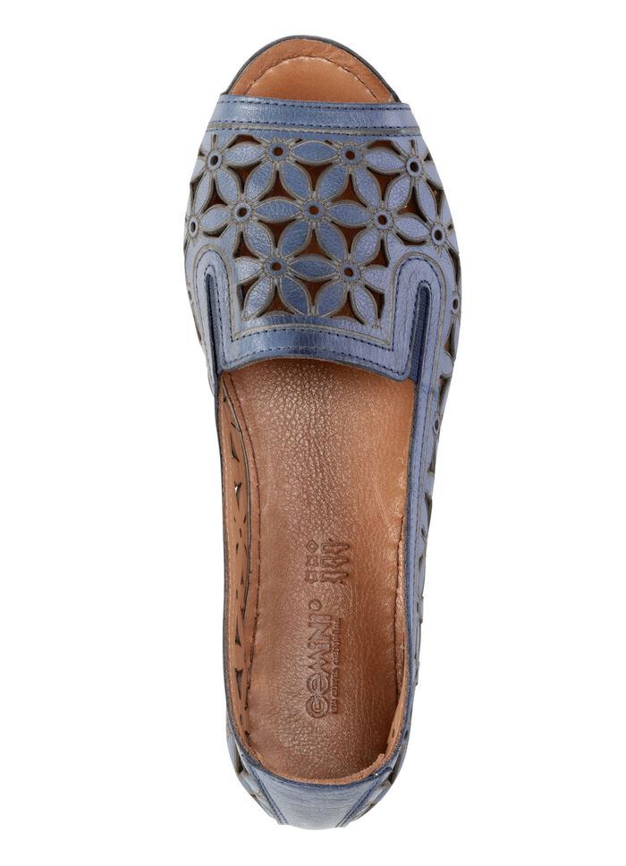 Gemini pantoffels van gedeeltelijk reliëf nappaleer BLAUW