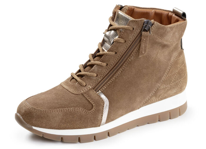 ELENA EDEN, gevoerde dameslaarzen, winterschoenen, breedte G, met uitneembaar voetbed COGNAC