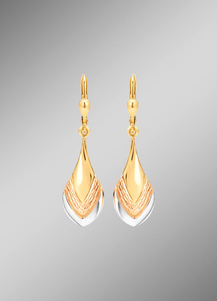 Charmante oorbellen in driekleur 