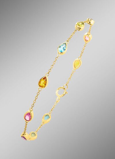 Armband met schitterende, echte edelstenen 