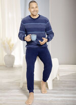 Pyjama van stretch badstof met manchetten 