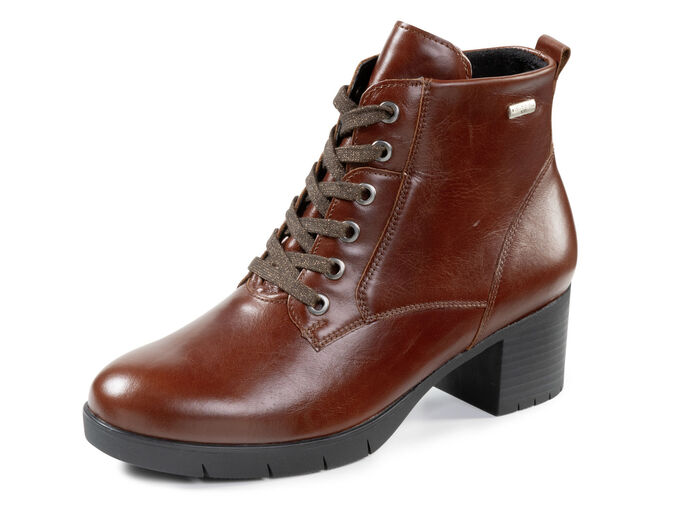 Waldläufer, ademende dames enkellaarsjes, breedte H, met uitneembaar voetbed BRUIN