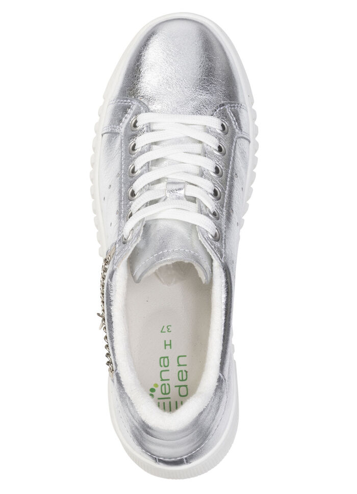ELENA EDEN, stijlvolle damessneakers, breedte G, uitneembaar voetbed ZILVER