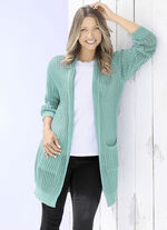 Lang vest in stretchy gestreepte look MUNT