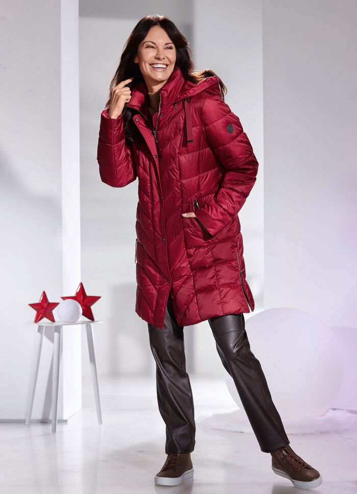 Korte jas met afneembare capuchon RUBY RED