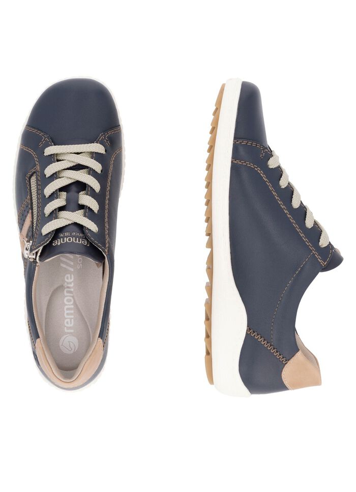 Remonte veterschoen van gedeeltelijk gebosseleerd nappaleer ZEEKAMEEL