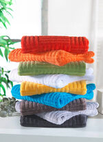 Zachte badstofserie met hoog-laagstructuur TAUPE