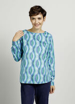 Slip-on blouse met een harmonieus kleurenspel 