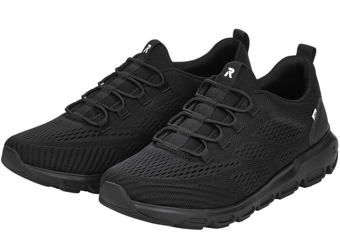 Rieker sneakers met elastische decoratieve vetersluiting ZWART