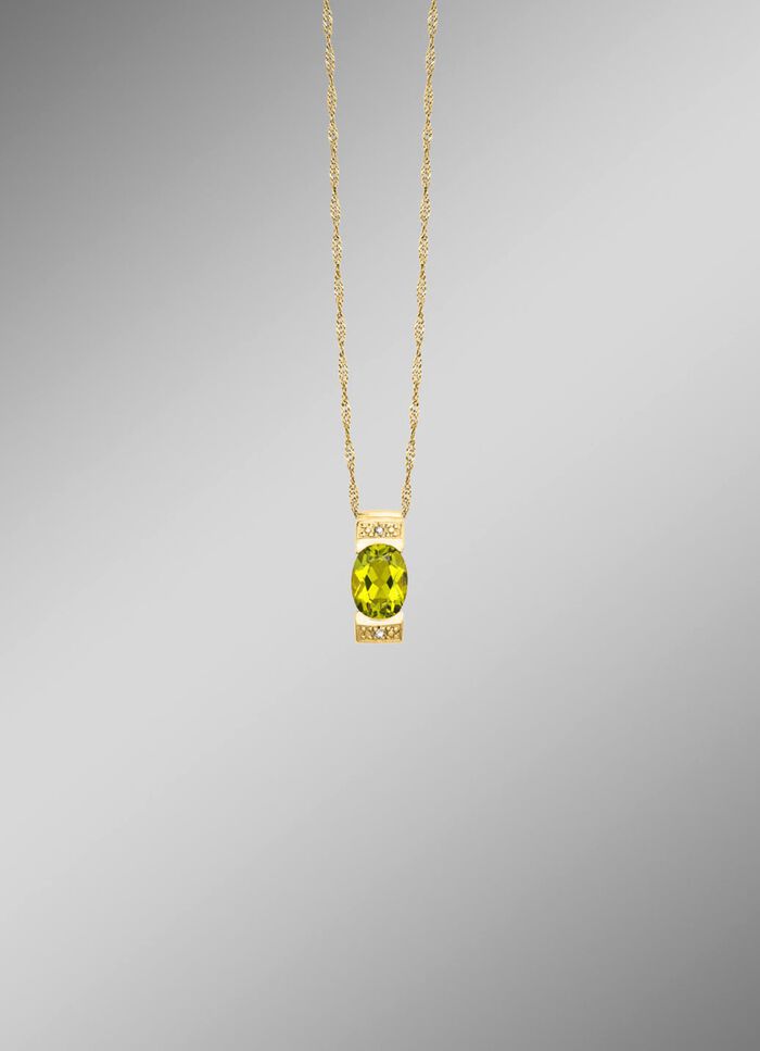 Stralende natuurlijkheid &ndash; hanger met peridoot en diamanten 