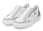 Remonte sneakers gemaakt van nappa- en suèdeleer met metallic afwerking BLAU-WEISS-SILBER