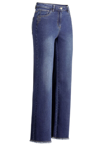 Jeans met trendy franjes aan de zoom 