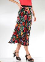Geplooide rok met bloemdessin 
