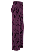 Broek met comfortabele breedte AUBERGINE-ZWART