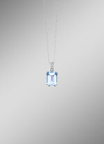 Hanger met diamanten en blauwe topaas 