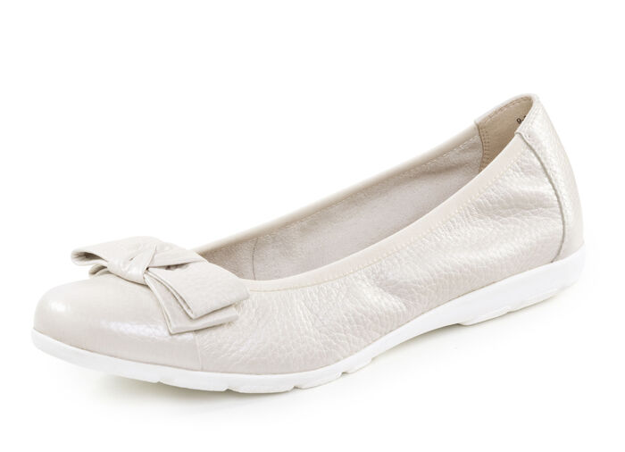 Caprice ballerina met decoratieve strik PERLWEISS