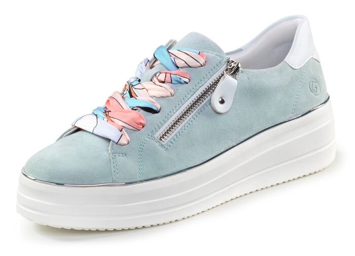 Remonte sneakers met kleurrijke vetersluiting BLAUW-WIT