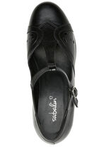 ELENA EDEN, chique damespumps, breedte H, gemaakt van leer ZWART