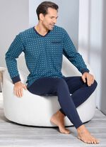 Pyjama, met V-hals en ribboorden 