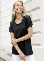 Shirt met strass-versiering 